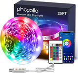 phopollo LED Strip Lights – Cool to the Touch Bedroom Lighting for Kids and Teens, Easy Peel-and-Stick Install