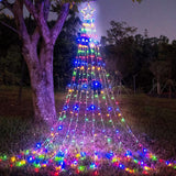 FUNIAO Safe LED Waterfall Christmas Lights with Star Topper, 30V Low Voltage Child Friendly Lights for Kids Room and Playroom