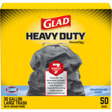 Glad ForceFlex Wellness Trash Bags for Home Spa and Bathroom Retreats, 30 Gal Odor-Masking Drawstring, 50 Count