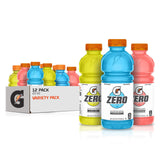 Gatorade G Zero Thirst Quencher Variety Pack – Daily Sugar-Free Hydration for Active Wellness Routines, 20oz Bottles (12 Pack)