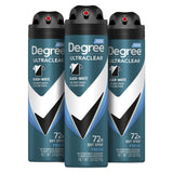 Degree Men Black + White Antiperspirant Spray – Practical Gift for Him, Stocking Stuffer Deodorant 3-Pack