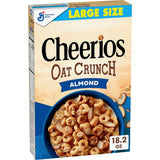 Cheerios Oat Crunch Almond Cereal – Quick 3.5 Hour Filling Breakfast for Busy Professionals on Workdays, 18.2 oz