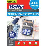 Hefty Shrink-Pak Reusable Vacuum Bags for Capsule Wardrobes, Reduce Clothing Volume in a Neutral Bedroom