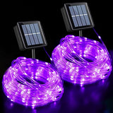 QITONG Solar Tube Lights – 2 Pack 200 LED Outdoor Camping and Backyard String Lights, Dusk to Dawn