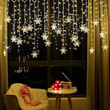 LED Curtain Lights, Snowflake Window Fairy Lights, Child-Safe Nursery and Playroom Wall Decor, Cool-to-Touch 5W Plug-in String Light with Remote