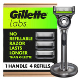 GilletteLabs Men's Shaving System with Built-In Exfoliation – Grooming Routine for Sensitive Skin Care