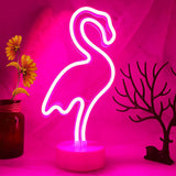 Pink Flamingo Neon Light – Trendy Valentine's Day Gift for Teen Girls, Battery-Operated Room Decor with Stand