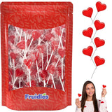 Fruidles Mini Heart Lollipops – Safe and Kid-Friendly Strawberry Candy for Classroom Valentine's Day Exchange