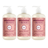 Mrs. Meyer's Clean Day Rose Hand Soap 3-Pack – Neutral Scented Trio for an Uncluttered Bathroom Counter