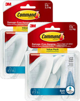 Command Bath Towel Hooks 6 Pack – Simple Adhesive Hooks for Towels and Robes, Less-Is-More Bathroom Organization Without Tools