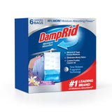 DampRid Hanging Bag Moisture Absorber Safer Than Plug-In Dehumidifiers in Kids Bedrooms, 6 Pack
