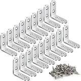AODLANA Brushed Metal L Brackets – Clean-Lined Hardware for Neutral Interiors, Reinforce Bookcase and Shelf Joints