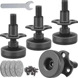 Anwenk Adjustable Leveling Feet for Clean Modern Furniture, Low Profile Black Base with Hidden Mount 4 Pack
