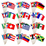 Polyester Flag Collection for Home – 100 Nations Desktop & Shelf Display Flags with Rich Colors