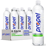 Propel Kiwi Strawberry Water — Office Desk Hydration for Busy Workdays, Zero Calorie Pack of 6