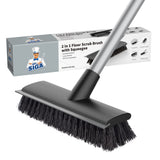 MR.SIGA Minimalist Long Handle Scrubber and Squeegee for Stylish Tile, Marble and Hardwood Floors