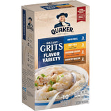 Quaker Instant Grits Variety Pack – Kid-Friendly Family Breakfast with Four Flavors, 10 Single-Serve Packets
