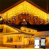 Blingstar Icicle Lights – Patio and Pergola Cascade Lighting, IP44 Waterproof 49.2 Ft Strand with 6/18 Timer