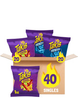 Takis Blue Heat 40 pc Multipack - Unique Christmas Stocking Stuffer for Chilihead Friends and College Care Packages, 1 oz Bags