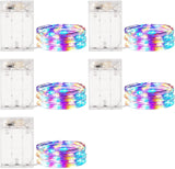 Minetom Fairy Lights Battery Operated – Minimalist Home Accent 5 Pack 7FT Silver Wire String Lights for Clean Modern Spaces