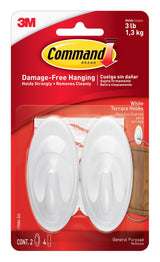 Command Outdoor Terrace Hooks – Patio and Camping Wall Hook for Weatherproof Wreath Hanging, Holds 3 lb