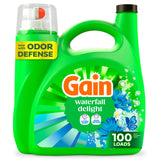 Gain Waterfall Delight Liquid Laundry Detergent for Clutter-Free Utility Room, One-Jug 134-Load Simplicity