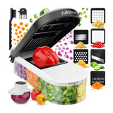 Fullstar Core Vegetable Chopper - Compact 10.8 Inch Footprint, Neutral White and Black Kitchen Staple