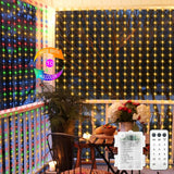 Echosari IP44 Waterproof Curtain Lights – Patio, Garden Fence and Backyard Party Decor, Battery Operated with Remote