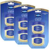 Vaseline Lip Therapy Original + Vitamin E – Capsule Collection of 6 Mini Fragrance-Free Lip Balm Jars, Clean Vanity Essential