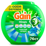 Gain Flings Premium Laundry Pacs – Elevated Fragrance Experience for Boutique-Style Walk-In Closet, Waterfall Delight