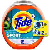 Tide Power Pods Sport Laundry Detergent Pacs – Odor-Fighting Laundry for Post-Workout Refresh and Recovery Routine