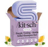 Kitsch Purple Toning Shampoo Bar – Leak-Free Blonde Care for Camping and Weekend Getaways, TSA-Friendly Solid