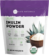 Kate Naturals Inulin Powder Organic Blue Agave 8oz – Single-Ingredient Prebiotic Fiber for a Clutter-Free Pantry