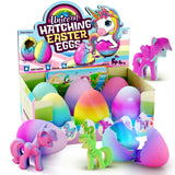 Dan&Darci Unicorn Hatching Surprise Eggs - Easter Basket Stuffer and Birthday Party Favor for Girls Ages 3-8, Pack of 6 with Collector Cards