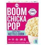 Angie's BOOMCHICKAPOP Lightly Sweet Kettle Corn Microwave Popcorn, 6-Count 3.29 oz Bags – Kid-Friendly Whole-Grain Snack for Lunchboxes and After-School Treats