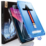 MAGIC JOHN 2 Pack iPhone 13/14 & 13 Pro Screen Protector with Alloy Speaker Dust Cover, Waterproof Scratch Guard