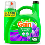 Gain Moonlight Breeze HE Laundry Soap with Aroma Boost – Luxury Hotel-Inspired Laundry Detergent for Master Suite Linens, 177 fl oz, 134 Loads