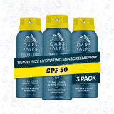 Oars + Alps TSA-Approved SPF 50 Sunscreen Spray for Carry-On, Resort Poolside Reef-Safe Sun Care