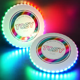 TOSY Flying Disc - Kid Safe Auto Light Up Frisbee for Playroom and Backyard, No Flame 108 RGB LEDs Rechargeable LED Disc