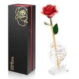 Aurelia Forever Rose – 24K Gold Plated Real Bloom, Elegant Bedroom and Nightstand Accent for Cozy Interiors