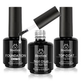 Beetles Gel Nail Starter Set – Minimalist Nail Station Must-Have, Base Coat and No-Wipe Top Coat in a Clean Trio