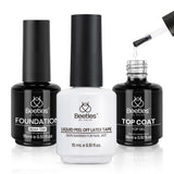 Beetles HEMA Free Gel Top and Base Coat Set - Self Care Nightly Nail Ritual, Gentle Sensitive Skin Formula
