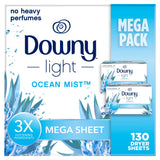 Downy Light Mega Dryer Sheets – Nursery & Bed Linen Care, Calming Lavender Freshness