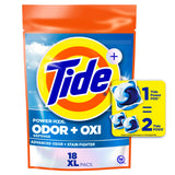 Tide Odor Defense + Oxi Laundry Detergent Pacs for Uncluttered Laundry Spaces, One Pac Replaces Two Pods