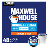 Maxwell House Original Roast K-Cup Coffee Pods for Clutter-Free Countertops, No Grinder or Scoop Required