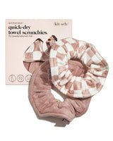 Kitsch Microfiber Hair Towel Scrunchies – Clean Aesthetic Hair Wrap for Neutral Bathroom Counter