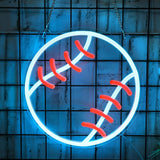 Baseball Neon Sign - Safe LED Night Light for Kids Bedroom & Playroom, Dimmable Cool to Touch Wall Light, USB Powered Boys Room Decor Ages 8-12