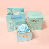 Eternal Rose Ring Box – Romantic Anniversary Gift for Wife, Rotating Hidden Drawer Jewelry Organizer