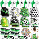 Miucat Soccer Themed Gift Bundle for Children – 98-Piece Party Favor Set with Drawstring Bags and Stickers
