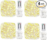 GDEALER 4-Pack Flameless LED Fairy Lights – Safe Sleep, Nursery, and Kids Room Lighting with Auto Timer